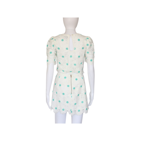SAYLOR Two Piece White Flower Mini Skirt & Top - White - XS - Picture 3 of 3